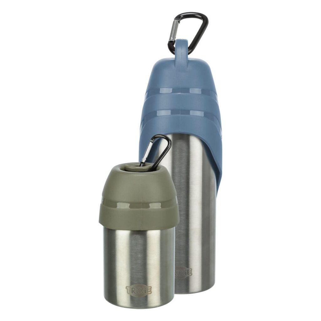 Trixie Friends on Tour – nerezová cestovná fľaša s miskou na pitie pre psov, 300 ml alebo 750 ml