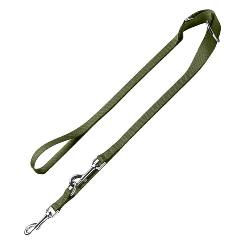 HUNTER London – nastaviteľné vodítko pre psy 200 cm, olivovo zelená, šírka 10 alebo 15 mm