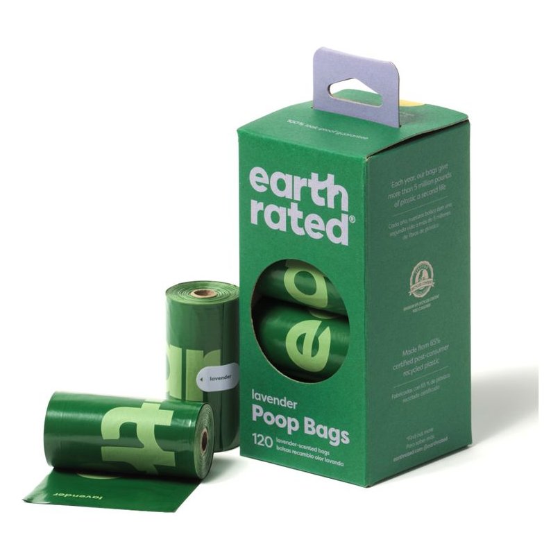 Earth Rated – vrecká na psie výkaly v rolkách, nepriepustné, 65 % recyklovaného plastu, 120 alebo 315 ks